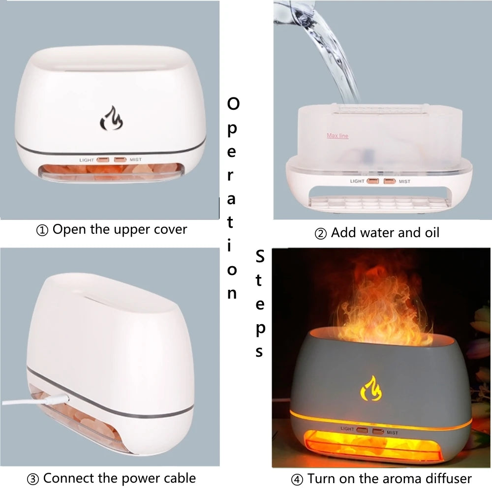 Mini 3D Flame Aroma Diffuser