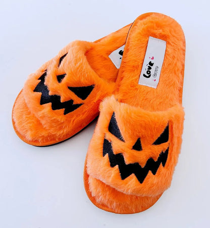 Pumpkin Furry Comfort Slippers